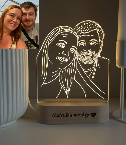 Ručně kreslená lampa z Vaší fotky s 3D efektem